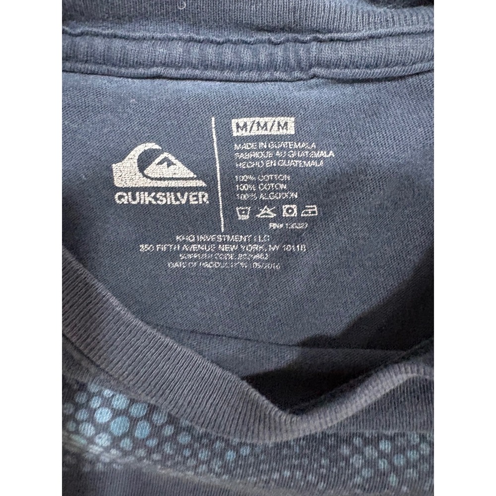 Quiksilver Boys Navy Blue Mosaic Logo Graphic T-Shirt Size M Medium Cotton - Picture 2 of 6